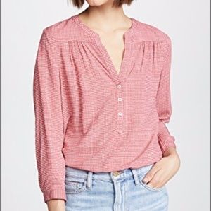 Soft joie red and white blouse